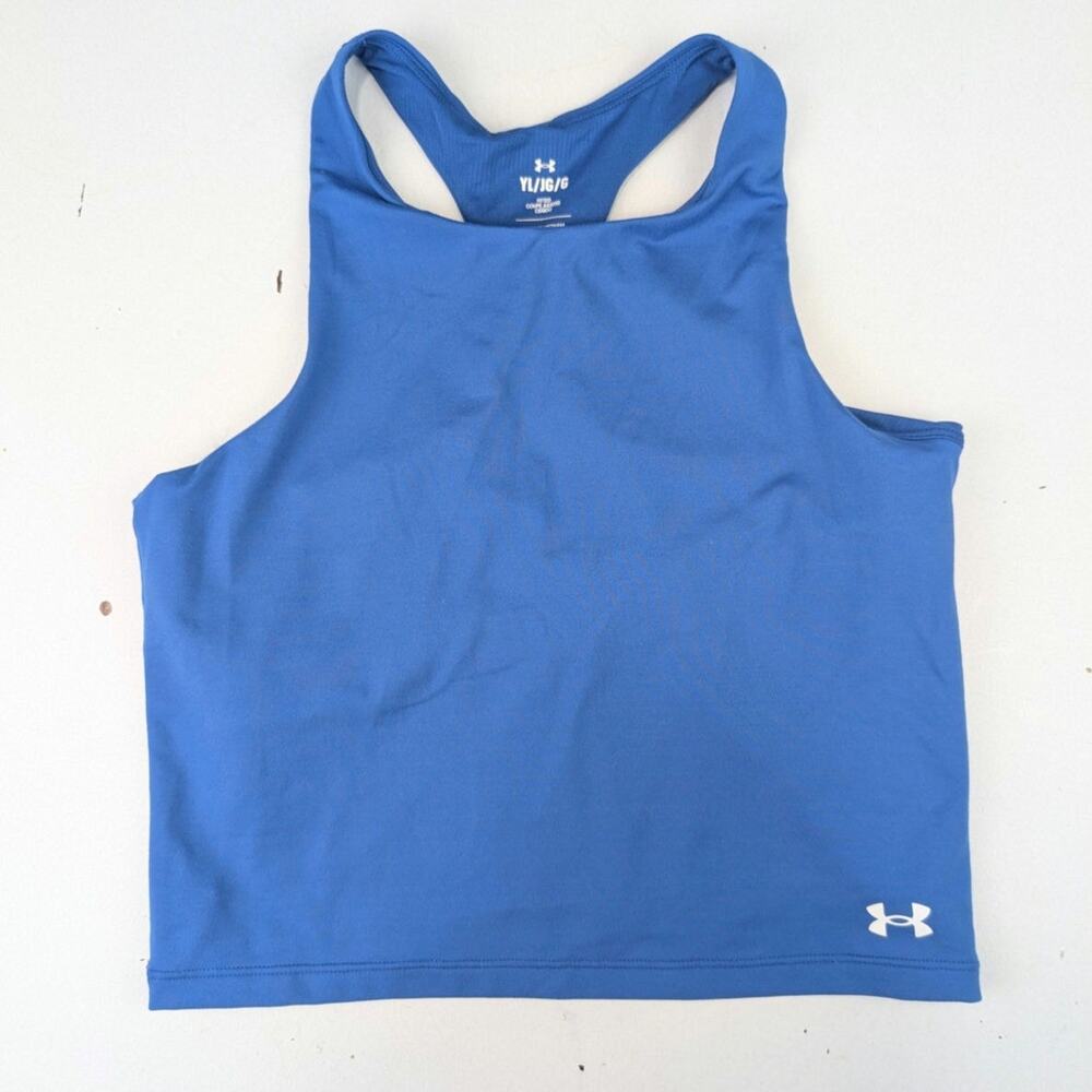 Under Armour Blue Athletic Tank W/Attached Sports Bra - Girl's Large